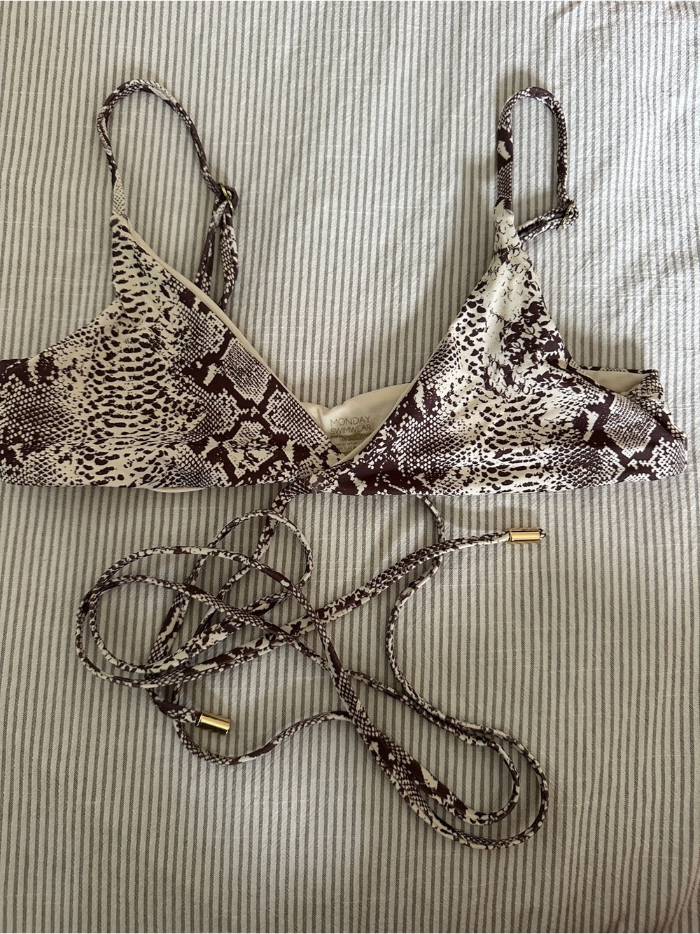 Monday Swimwear Snake Print Bikini Top